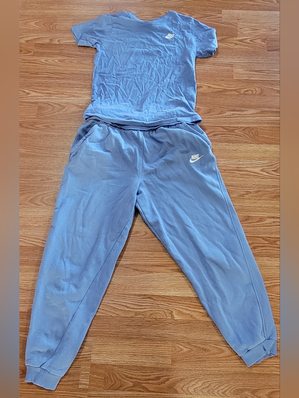 Nike Youth Blue Jogger Sweatpants Set with White Logo-pants size XL & top size M